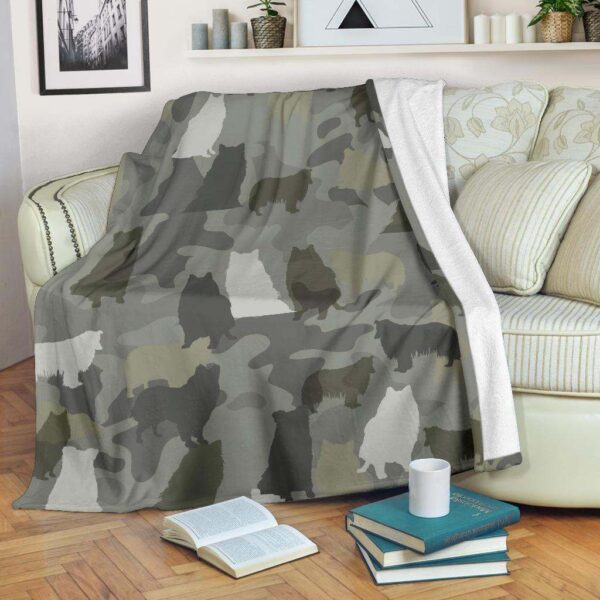 Rough Collie Camo Fleece Blanket Sherpa Blanket