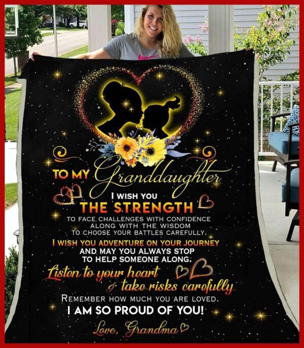 GRANDDAUGHTER Grandma I wish Fleece Blanket Sherpa Blanket
