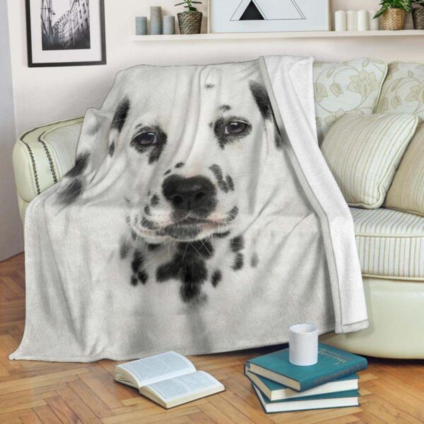 Dalmatian Face Hair Fleece Blanket Sherpa Blanket