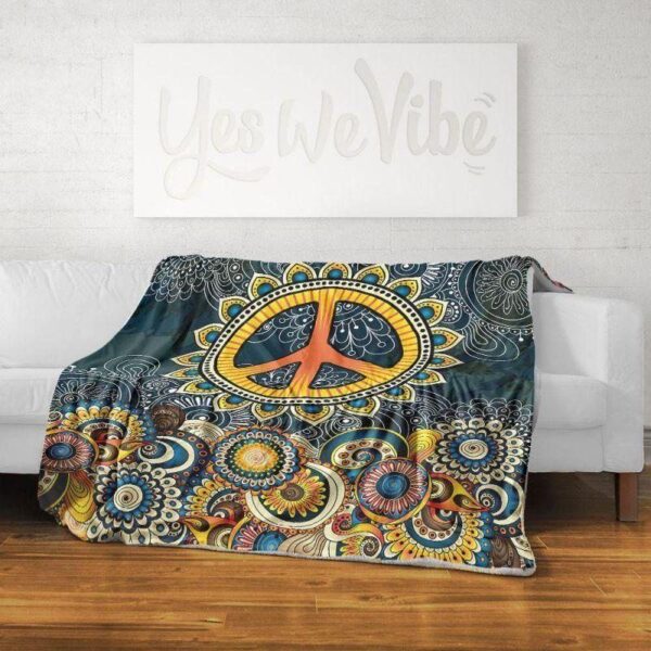 Sunflower Peace Fleece Blanket Sherpa Blanket