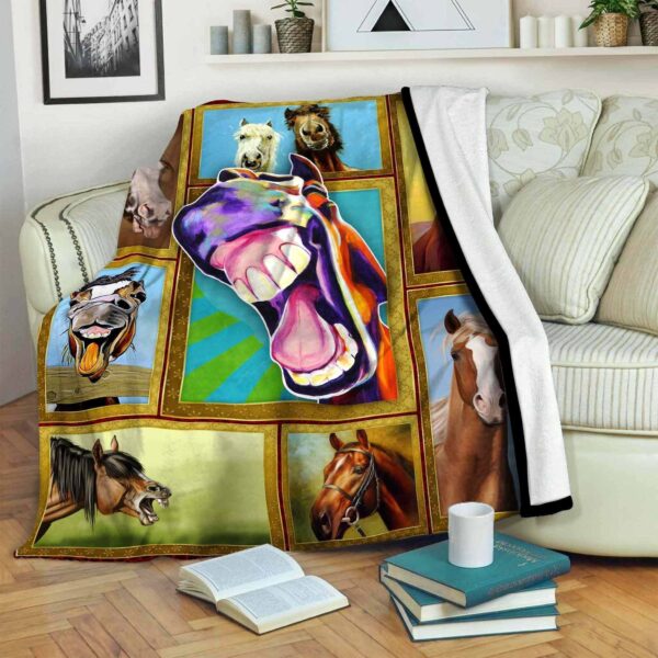 Horse Fleece Blanket Sherpa Blanket