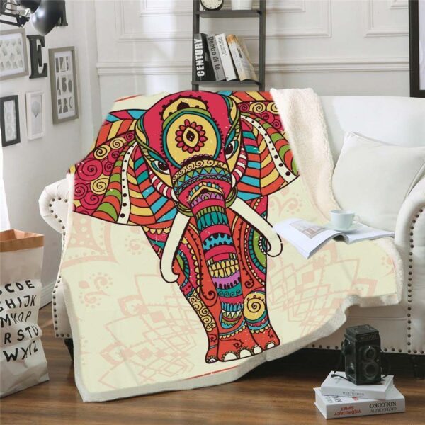 ElephantsBohemian Fleece Blanket Sherpa Blanket