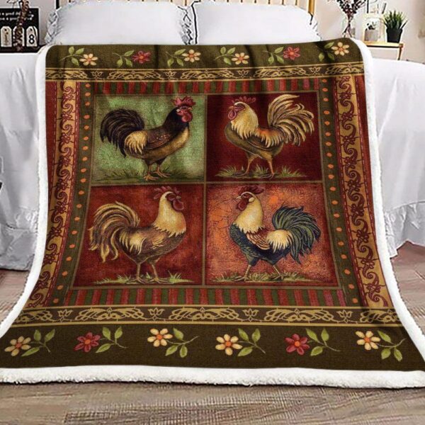 Rooster Fleece Blanket Sherpa Blanket