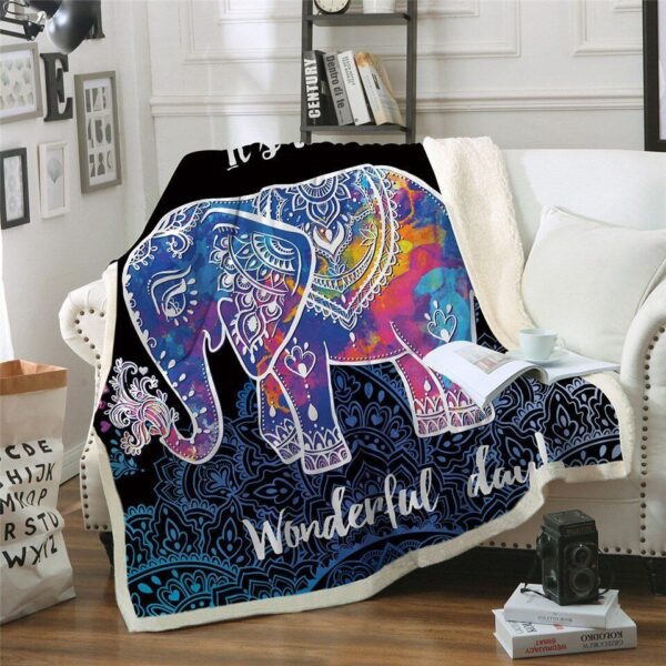 Elephant Mandala Fleece Blanket Sherpa Blanket