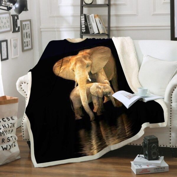 Elephant Fleece Blanket Sherpa Blanket