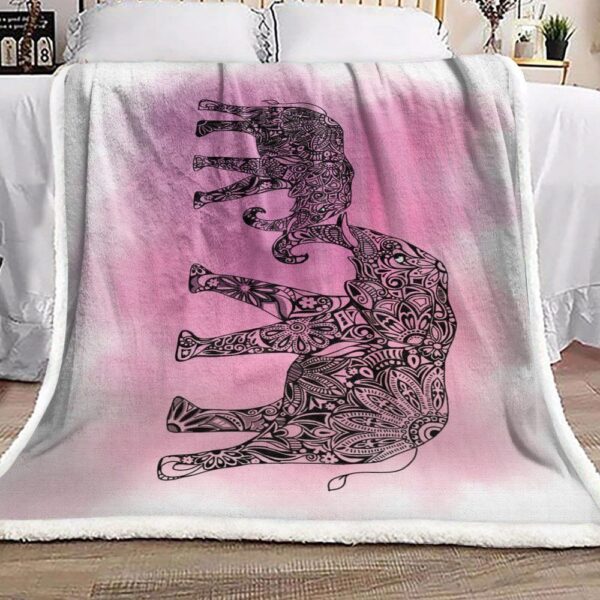 Elephant Mandala Fleece Blanket Sherpa Blanket