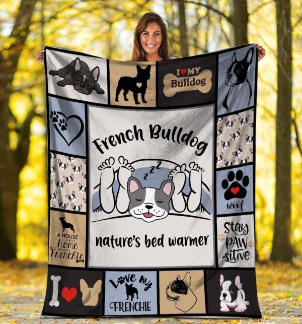 French Bulldog Nature's Warmer French Bulldog Dog Fleece Blanket Sherpa Blanket