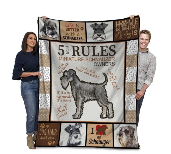 Dog Rules For Miniature Schnauzer Owners Miniature Schnauzer Dog Fleece Blanket Sherpa Blanket