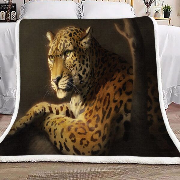 Catamancer Leopard Fleece Blanket Sherpa Blanket