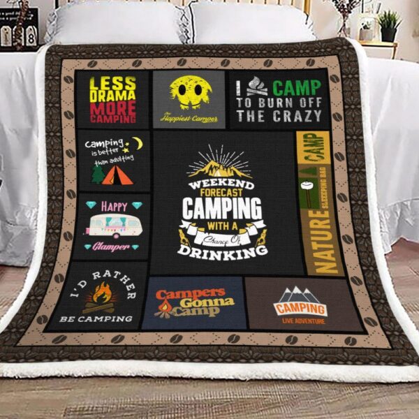 Camping Fleece Blanket Sherpa Blanket