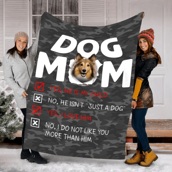 Shetland Sheepdog Dog Mom Fleece Blanket Sherpa Blanket
