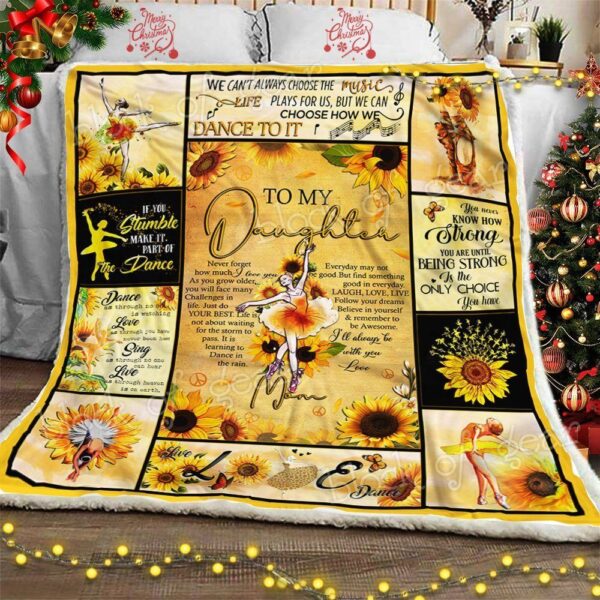 To My Daughter Ballet Fleece Blanket Sherpa Blanket