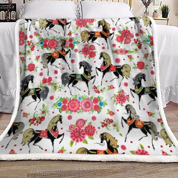 Horse Fleece Blanket Sherpa Blanket