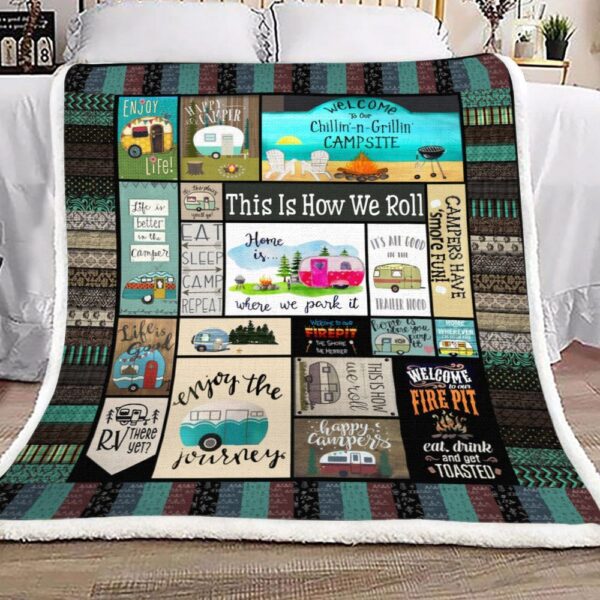 Camping Fleece Blanket Sherpa Blanket