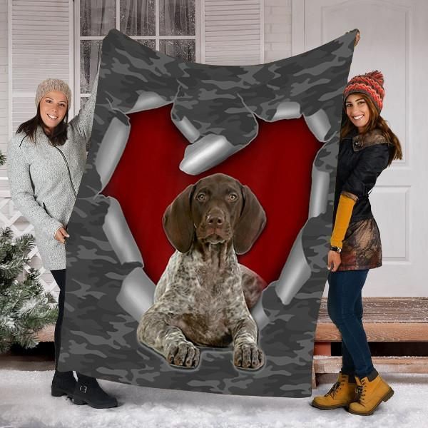 German Shorthaired Pointer Dog In Love Fleece Blanket Sherpa Blanket The Daisy Shop