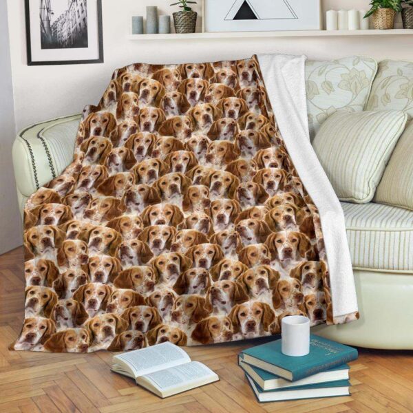 French Spaniel Full Face Fleece Blanket Sherpa Blanket
