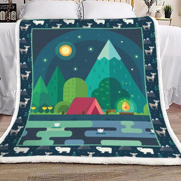 Camping Fleece Blanket Sherpa Blanket