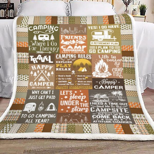 Camping Fleece Blanket Sherpa Blanket