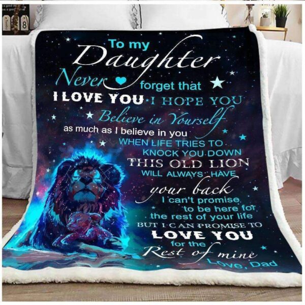 Lion Galaxy Daughter Dad I Will Always Have Your Back Fleece Blanket Sherpa Blanket