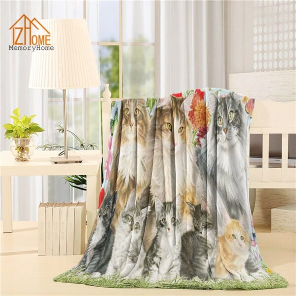 Cat Fleece Blanket Sherpa Blanket