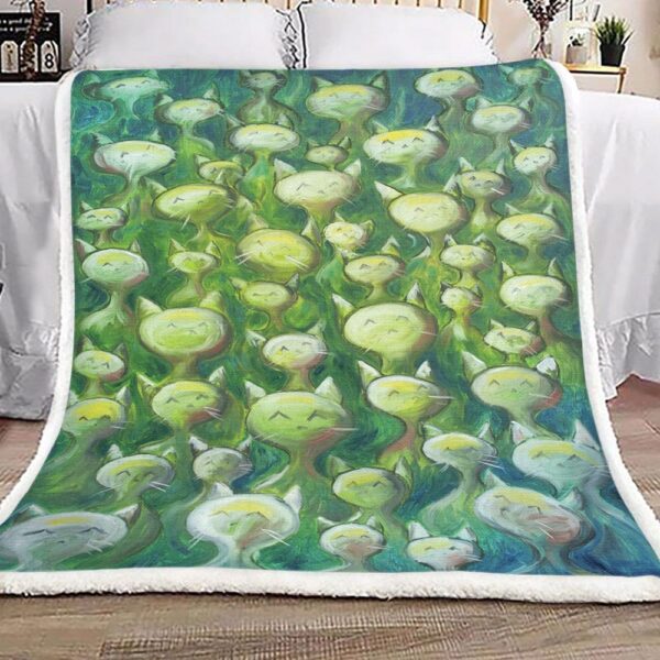 Field Of Cats Fleece Blanket Sherpa Blanket