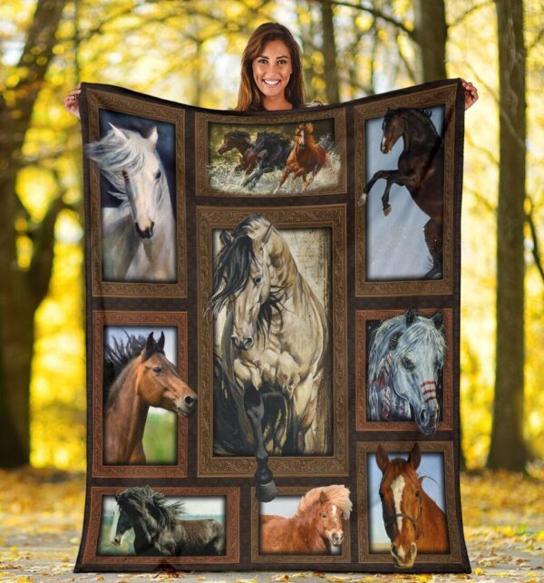 Horse Fleece Blanket Sherpa Blanket