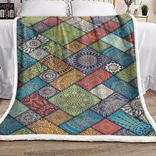 Mandala Abstract Fleece Blanket Sherpa Blanket