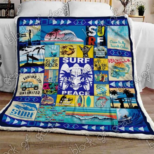 Surfing Fleece Blanket Sherpa Blanket
