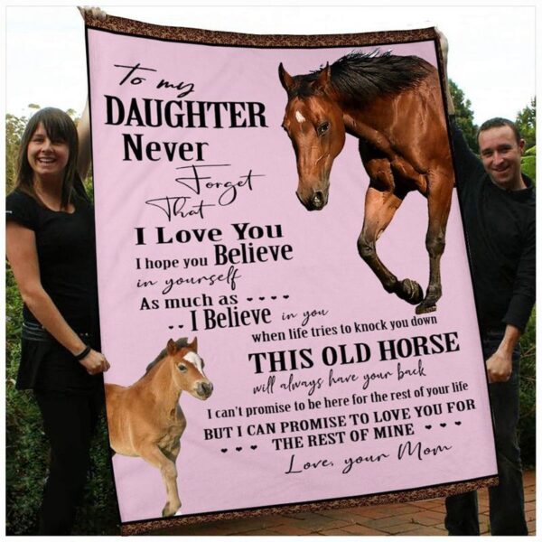 Horse Daughter And Mom Fleece Blanket Sherpa Blanket