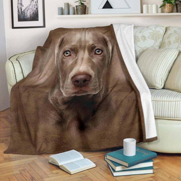 Weimaraner Face Hair Fleece Blanket Sherpa Blanket