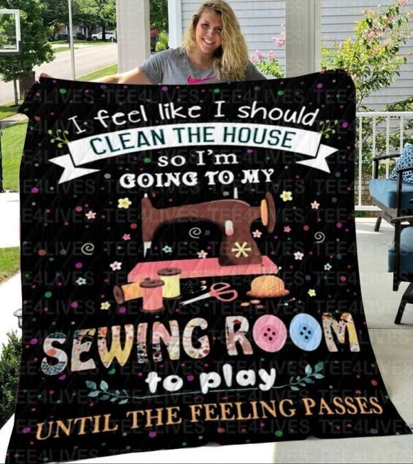 Sewing Room Fleece Blanket Sherpa Blanket