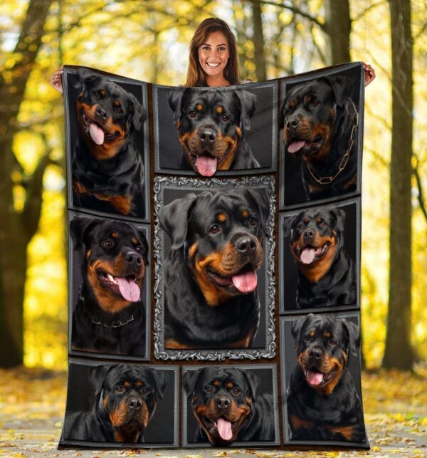 Funny Rottweiler Rottie Dog Lovers Fleece Blanket Sherpa Blanket