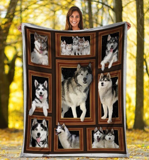 Dog Siberian Husky Funny Fleece Blanket Sherpa Blanket