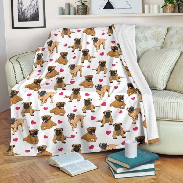 Bullmastiff Heart Fleece Blanket Sherpa Blanket
