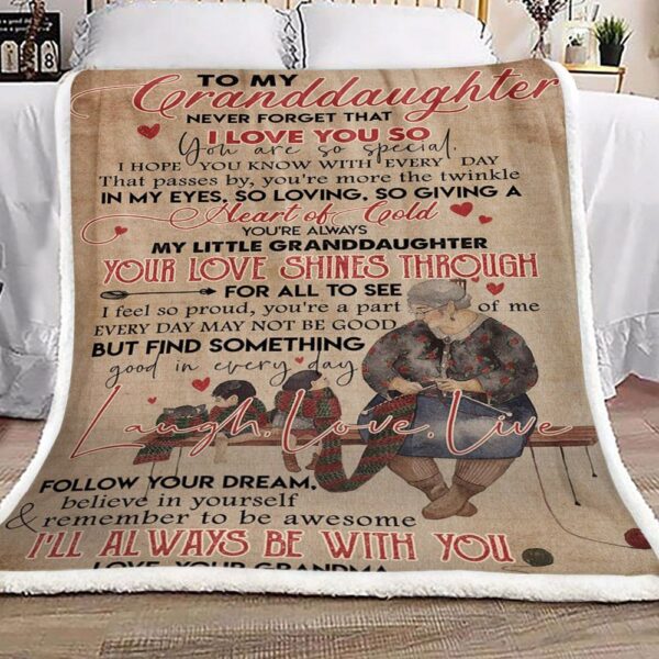 Sewing Family To My Granddaughter Your Grandma Fleece Blanket Sherpa Blanket