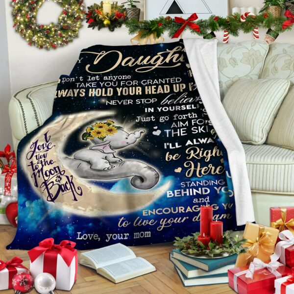 Elephant Mom To Daughter Fleece Blanket Sherpa Blanket