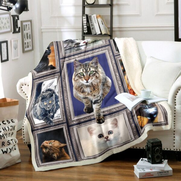 Cat Fleece Blanket Sherpa Blanket