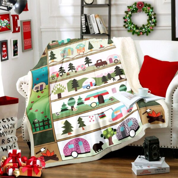Camping Fleece Blanket Sherpa Blanket