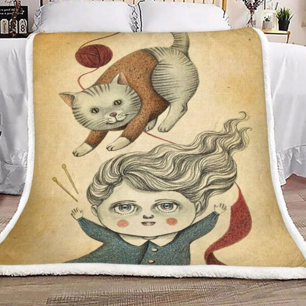 Cat Lady Fleece Blanket Sherpa Blanket
