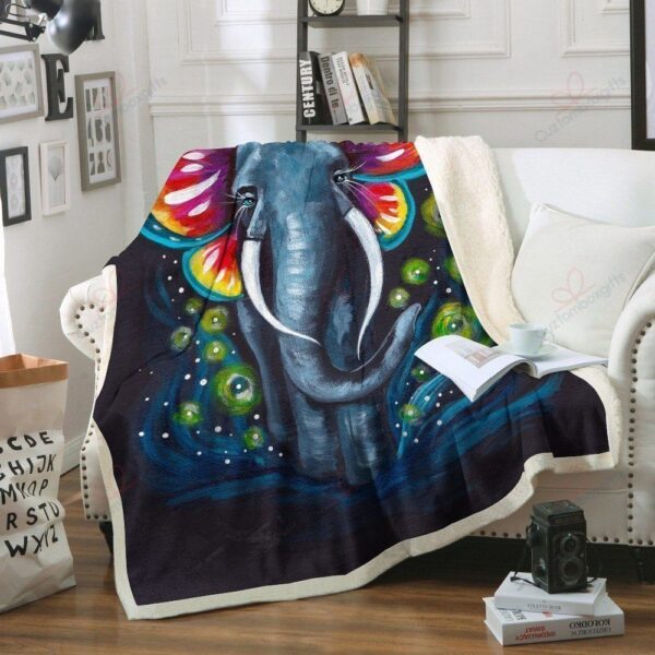 Elephant Fleece Blanket Sherpa Blanket