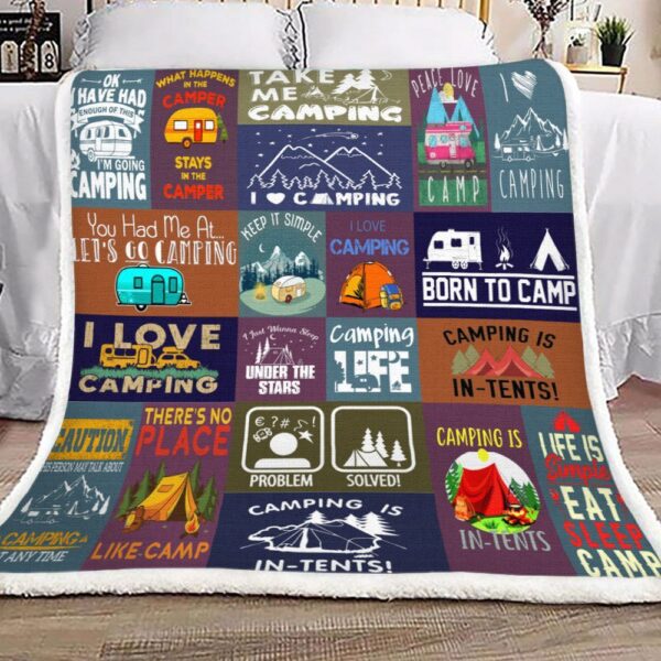 Camping Fleece Blanket Sherpa Blanket