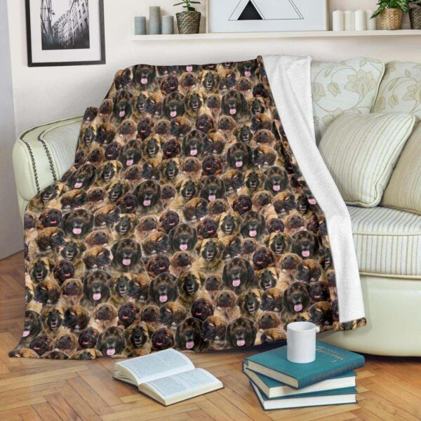 Leonberger Full Face Fleece Blanket Sherpa Blanket