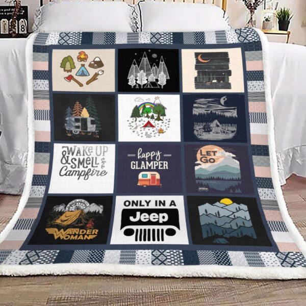 Camping Fleece Blanket Sherpa Blanket