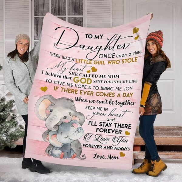 Elephant To My Daughter I Love You Fleece Blanket Sherpa Blanket