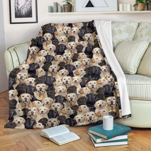 Labrador Retriever Full Face Fleece Blanket Sherpa Blanket