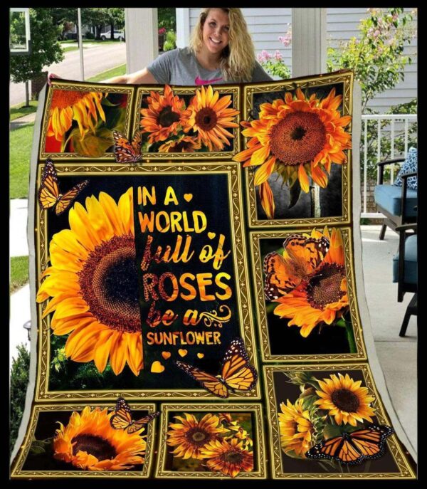 Sunflower Fleece Blanket Sherpa Blanket