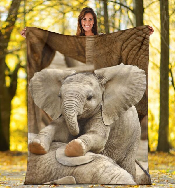 Elephant Cute Baby Fleece Blanket Sherpa Blanket