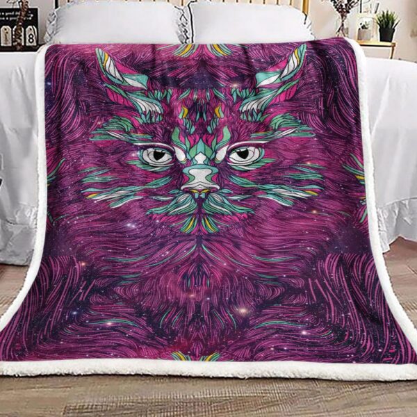 Space Cat Fleece Blanket Sherpa Blanket