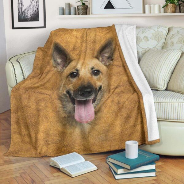 Malinois Face Hair Fleece Blanket Sherpa Blanket