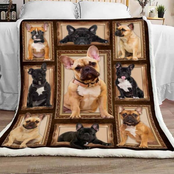 Pretty French Bulldog Fleece Blanket Sherpa Blanket